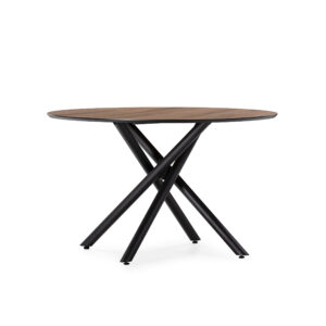 MESA REDONDA BRIANA 120CM ROBLE-UD PATA METAL