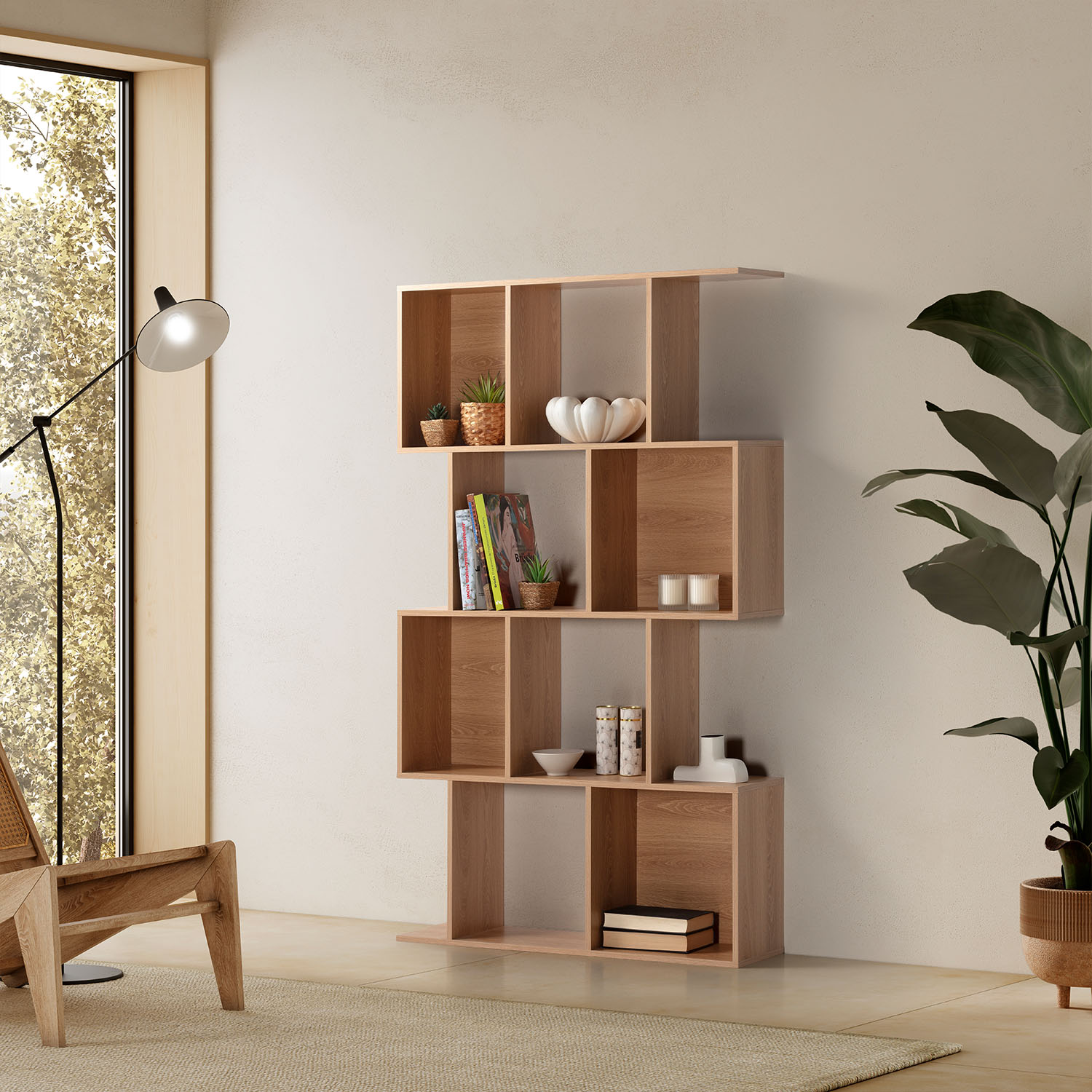 Estanteria Nagato Roble Ambiente