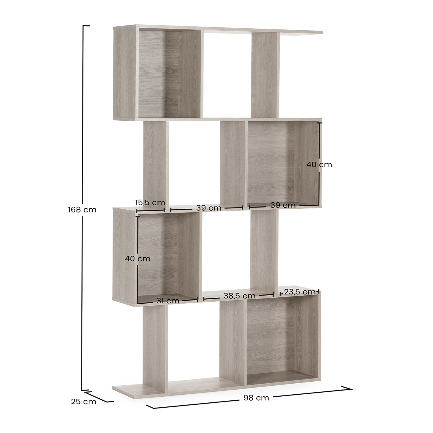 Estanteria Nagato Roble Dimensiones