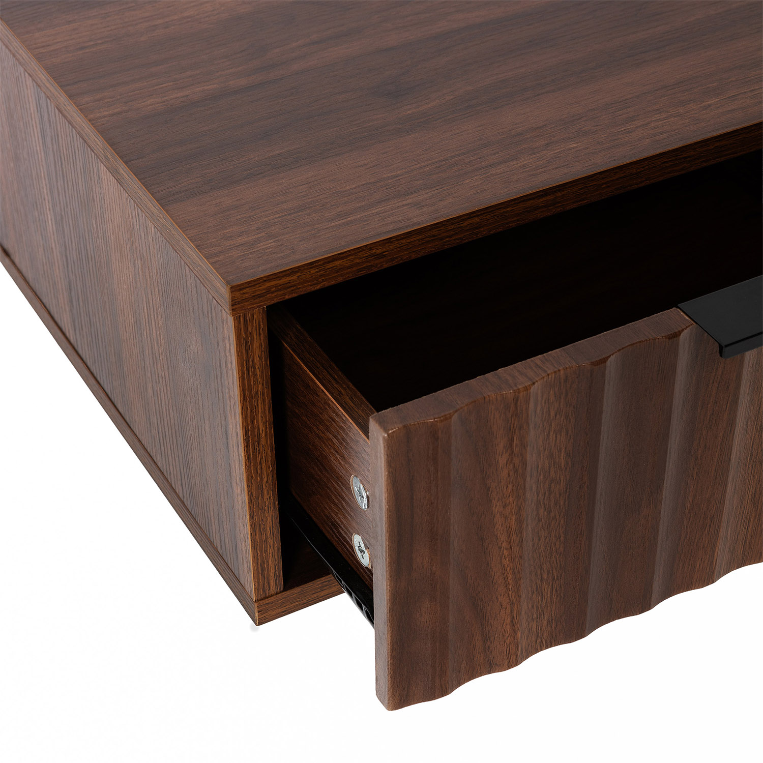 Mesita Flotante Lluvia Nogal Detalle