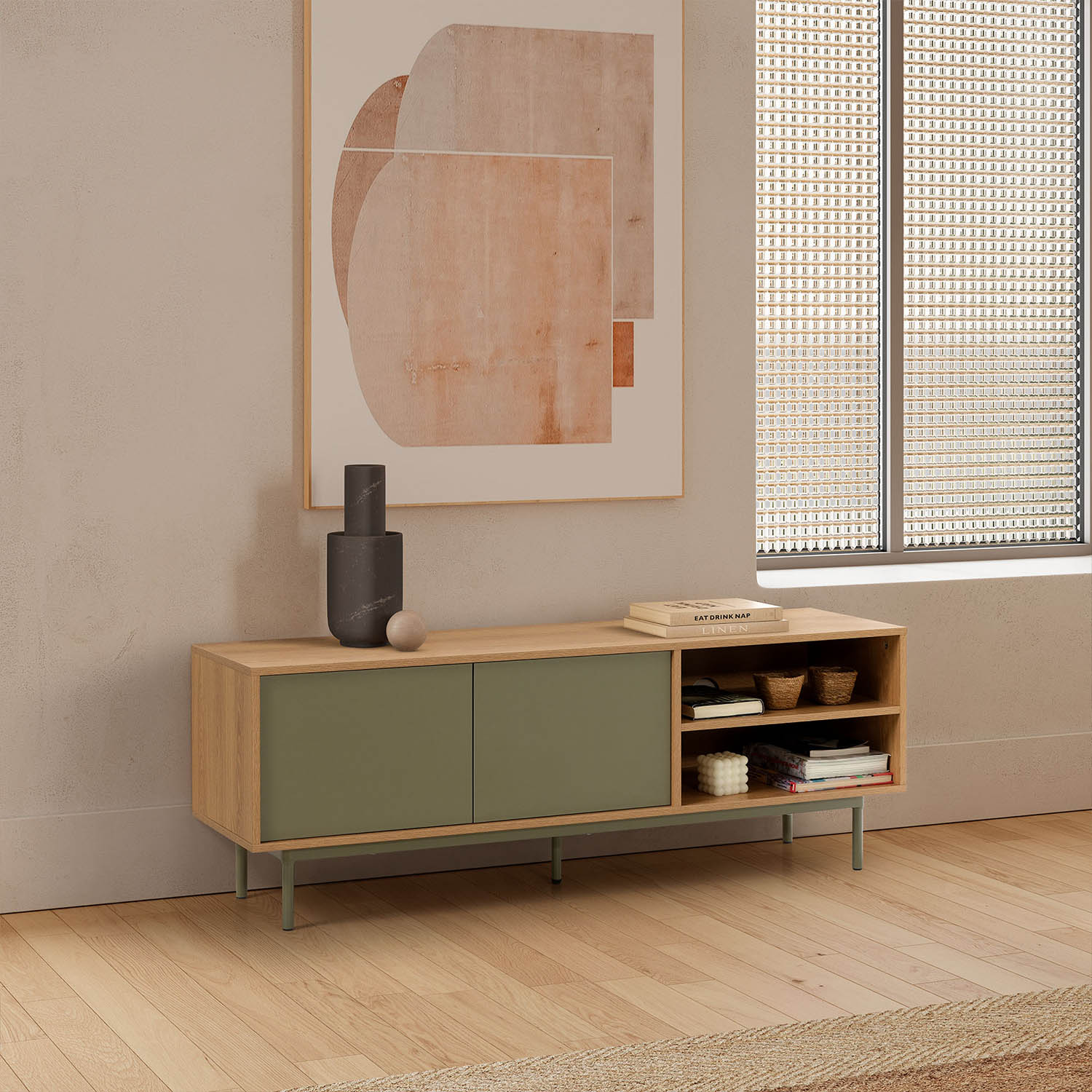 Mueble TV Cuzco Verde Ambiente