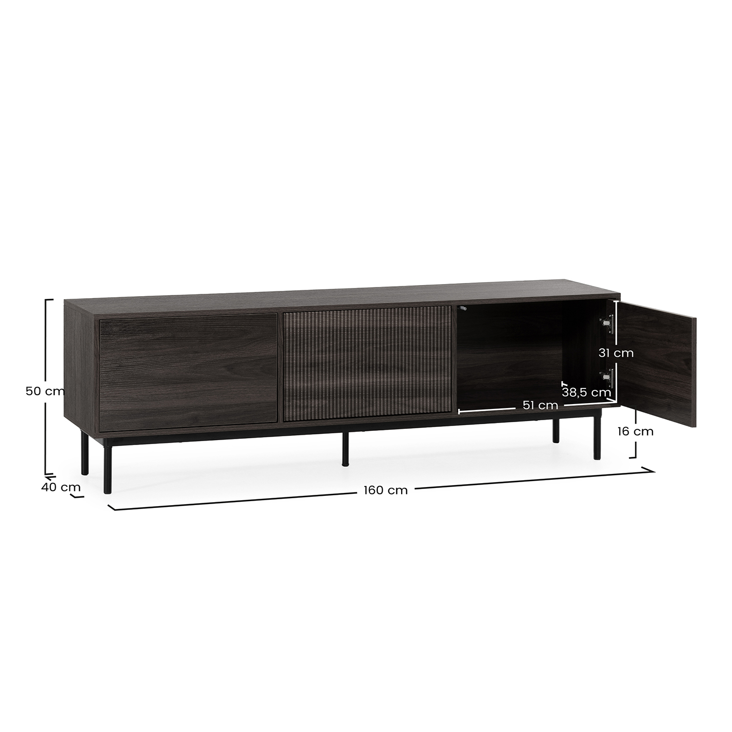 MUEBLE TV FLORIDA 3P NOGAL - Imagen 7