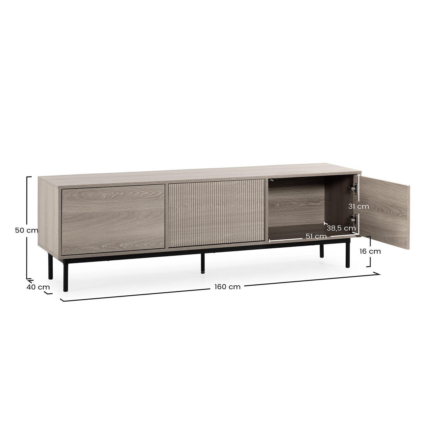 MUEBLE TV FLORIDA 3P ROBLE - Imagen 7