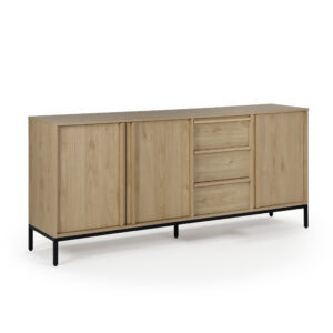 APARADOR LUC 180CM ROBLE/PATA NEGRO 3P3C