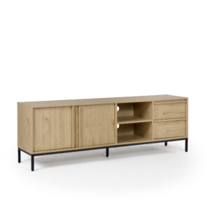 MUEBLE TV LUC 180CM ROBLE/PATA NEGRO