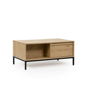 MESA CENTRO RECT. 100CM ROBLE/PATA NEGRO