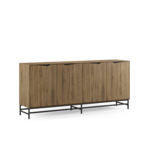 APARADOR AIDEN 4P 180CM ROBLE-UD/NEGRO PIE NEGRO