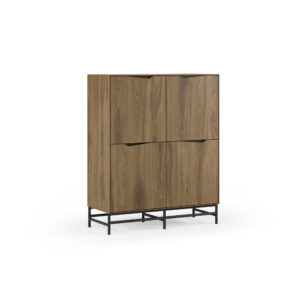 MUEBL.AUX. ALTO AIDEN 4P ROBLE-UD/NEGRO PIE NEGRO