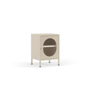 MESITA 1P CREMA PUERTA CRISTAL