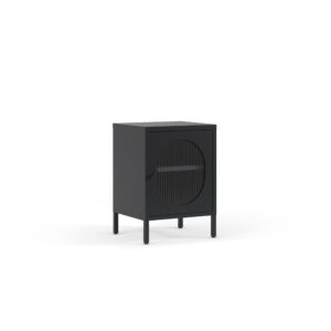MESITA 1P NEGRO PUERTA CRISTAL