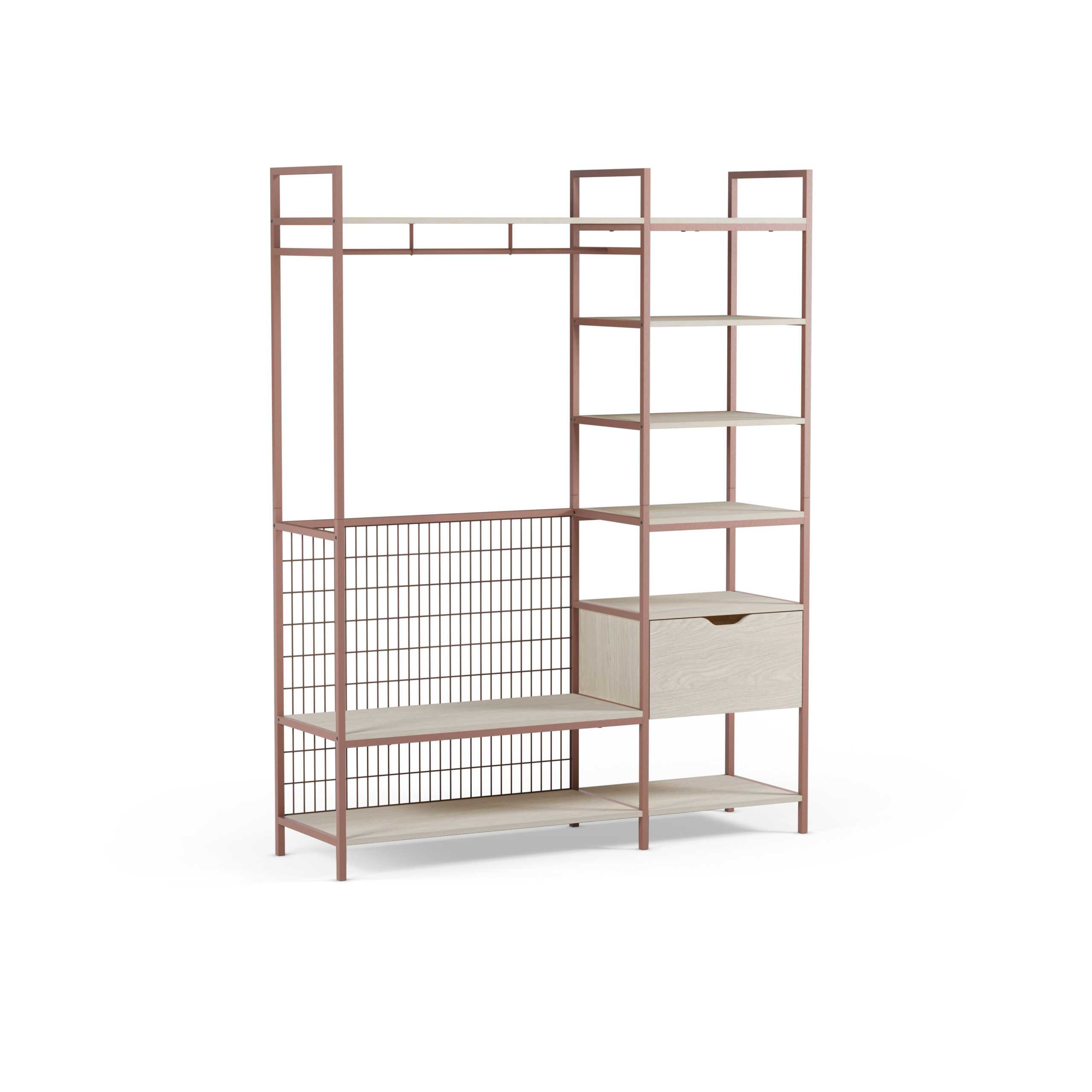 VESTIDOR ABIERTO 140CM TERRACOTA 1 CAJON