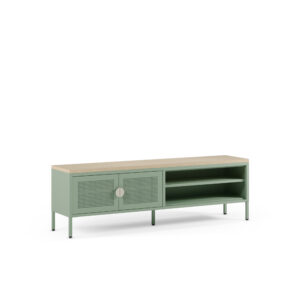 MUEBLE TV 2P2H 160CM VERDE MENTA/ROBLE