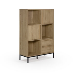 ESTANTERIA 90CM ROBLE/PATA NEGRO