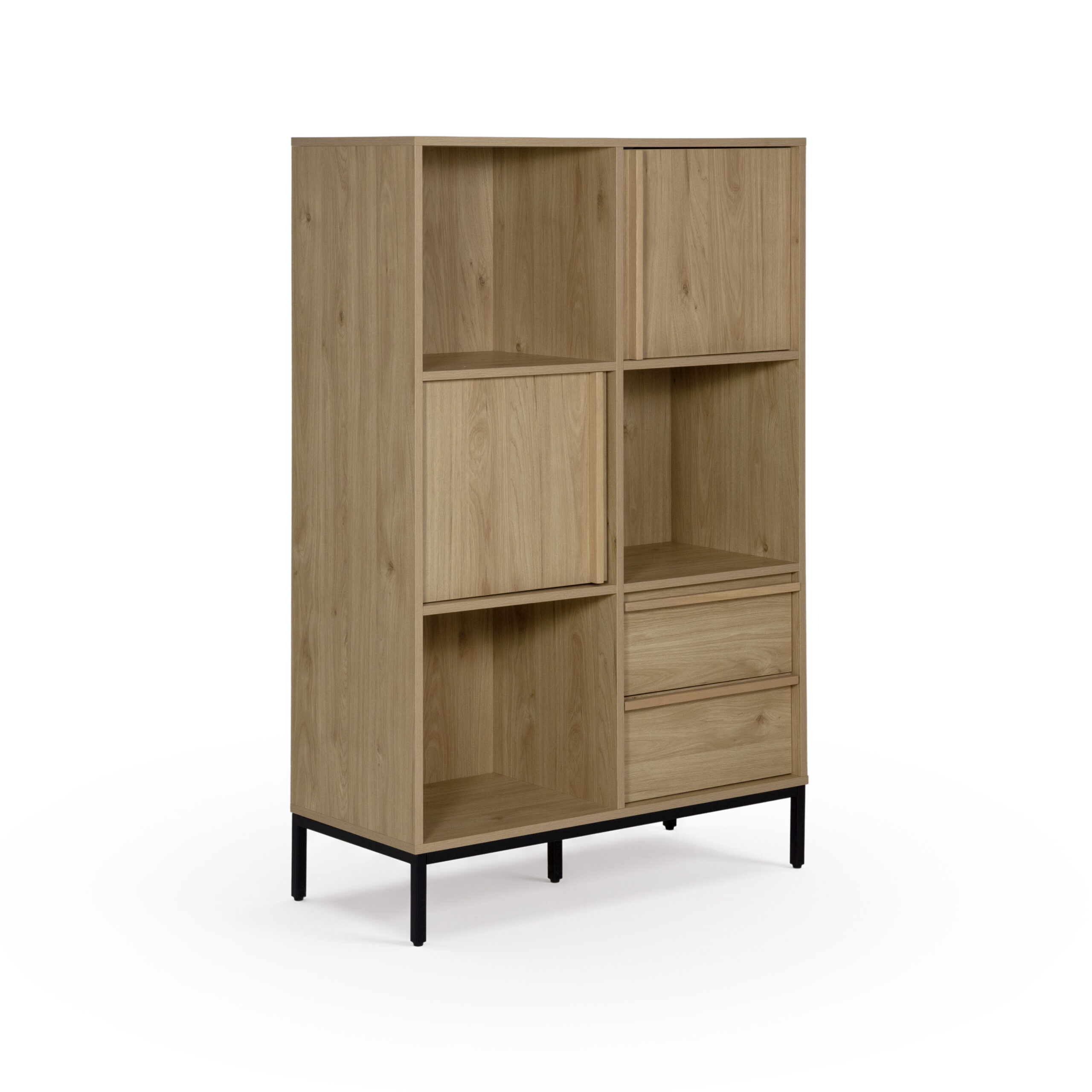 ESTANTERIA 90CM ROBLE/PATA NEGRO
